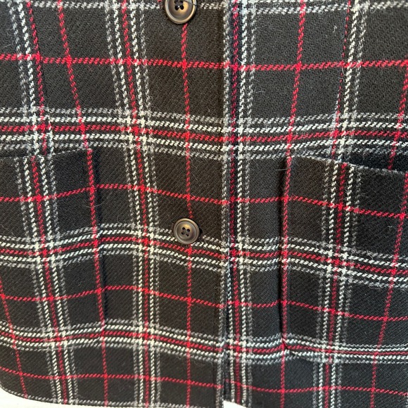 Chelsea & Camden Petites Plaid Wool Blend Blazer Jacket‎ Black Red White Size 6P - Picture 4 of 8
